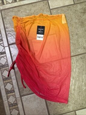 Bar III Ombre Swim Sarong in Red and Orange